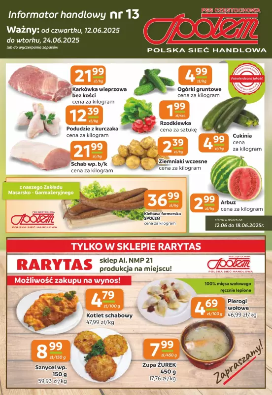 Społem Częstochowa - gazetka promocyjna Gazetka od czwartku 12.06 do wtorku 24.06