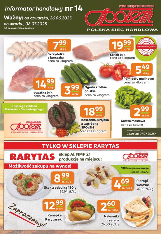Społem Częstochowa - gazetka promocyjna Gazetka od czwartku 26.06 do wtorku 08.07