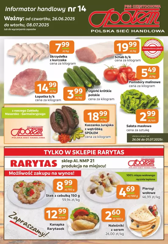 Społem Częstochowa - gazetka promocyjna Gazetka od czwartku 26.06 do wtorku 08.07