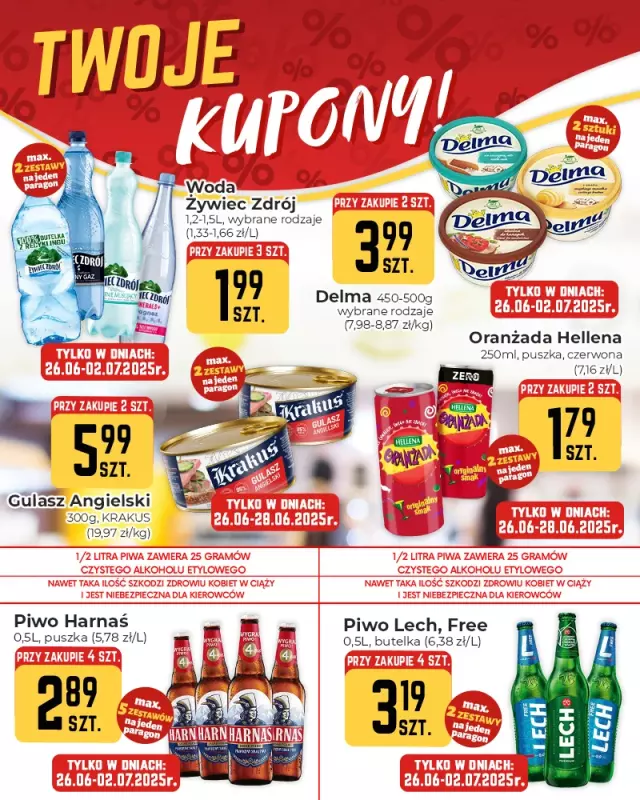 Społem Częstochowa - gazetka promocyjna Plakaty promocyjne od czwartku 26.06 do środy 02.07