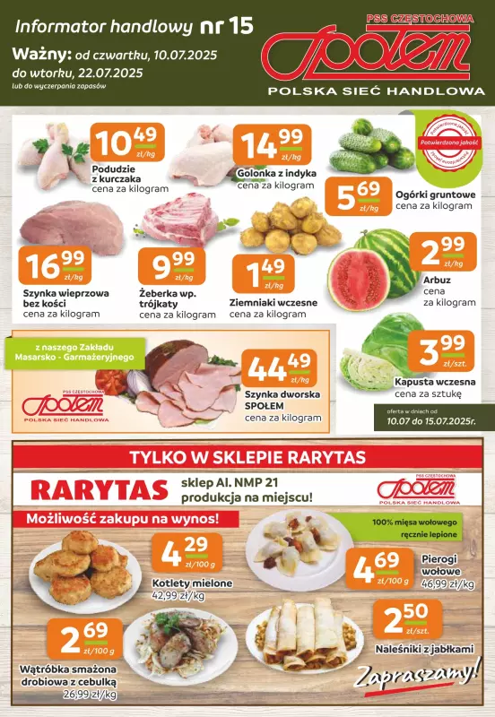 Społem Częstochowa - gazetka promocyjna Gazetka od czwartku 10.07 do wtorku 22.07