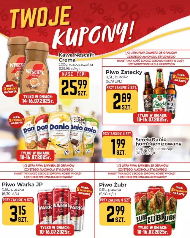 Społem Częstochowa - gazetka promocyjna Plakaty promocyjne od czwartku 10.07 do środy 16.07