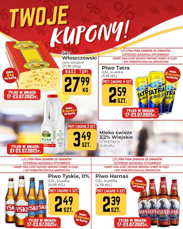 Społem Częstochowa - gazetka promocyjna Plakaty promocyjne od czwartku 17.07 do środy 23.07