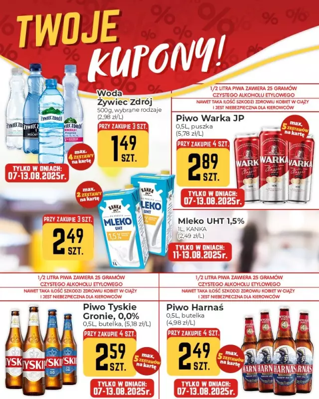 Społem Częstochowa - gazetka promocyjna Plakaty promocyjne od czwartku 07.08 do środy 13.08