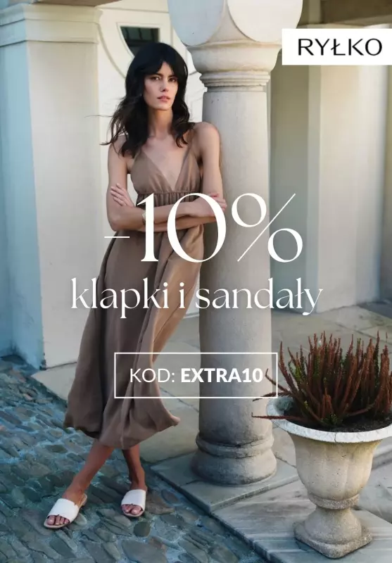 Ryłko - gazetka promocyjna Extra -10% z KODEM na wszystkie klapki i sandały od poniedziałku 08.09 
