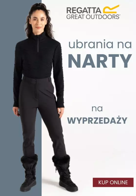 Regatta - gazetka promocyjna Ubrania na narty na WYPRZEDAŻY od czwartku 23.01 