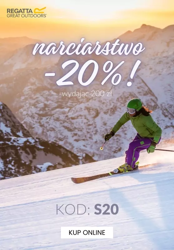 Regatta - gazetka promocyjna -20% z KODEM na narciarstwo od środy 26.02 