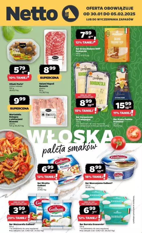 #Wasz wybór - gazetka promocyjna Netto | Włoska paleta smaków w Netto! od środy 29.01 do piątku 31.01