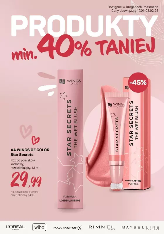 #Wasz wybór - gazetka promocyjna Rossmann | Produkty min. 40% taniej od czwartku 30.01 do poniedziałku 03.02