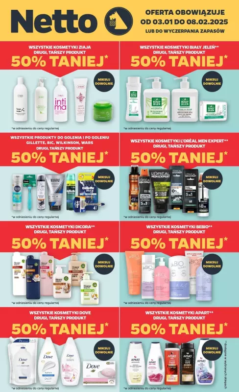 #Wasz wybór - gazetka promocyjna Netto | Drugi produkt 50% taniej w Netto! od poniedziałku 03.02 do środy 05.02