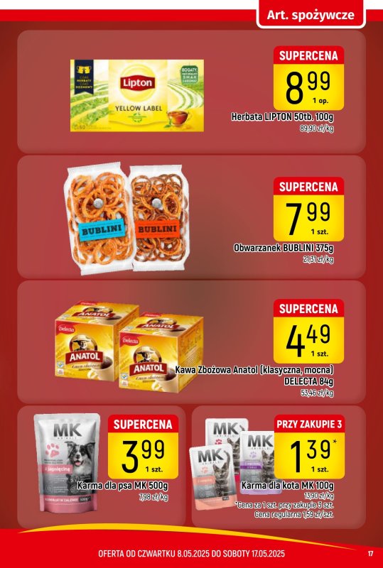 Delikatesy Piotruś Pan - gazetka promocyjna Gazetka od czwartku 08.05 do soboty 17.05 - strona 17