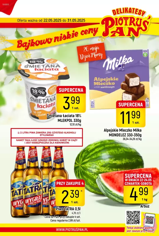 Delikatesy Piotruś Pan - gazetka promocyjna Gazetka od czwartku 22.05 do soboty 31.05