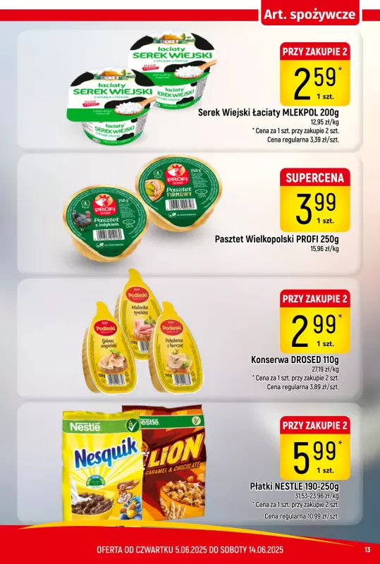Delikatesy Piotruś Pan - gazetka promocyjna Gazetka od czwartku 05.06 do soboty 14.06 - strona 13