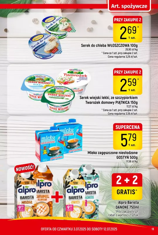 Delikatesy Piotruś Pan - gazetka promocyjna Gazetka od czwartku 03.07 do soboty 12.07 - strona 13