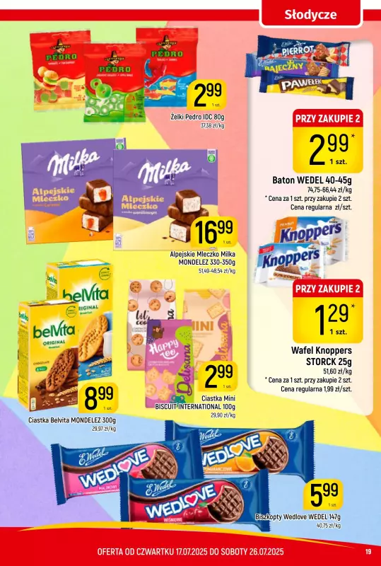 Delikatesy Piotruś Pan - gazetka promocyjna Gazetka od czwartku 17.07 do soboty 26.07 - strona 19