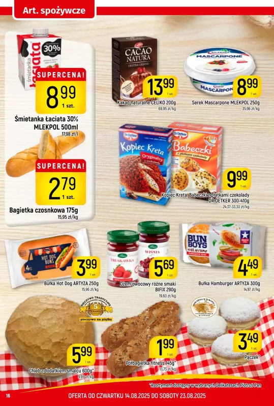 Delikatesy Piotruś Pan - gazetka promocyjna Gazetka od czwartku 14.08 do soboty 23.08 - strona 16