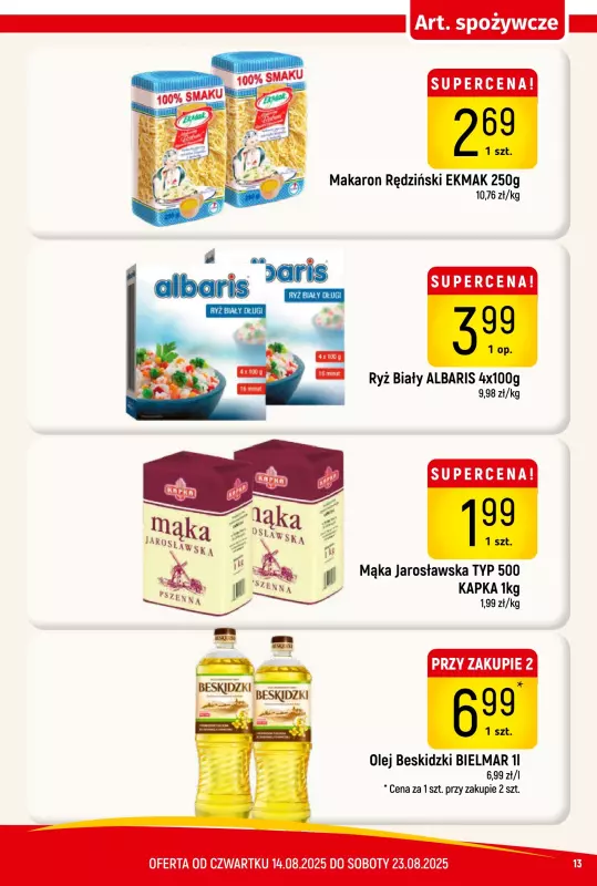 Delikatesy Piotruś Pan - gazetka promocyjna Gazetka od czwartku 14.08 do soboty 23.08 - strona 13