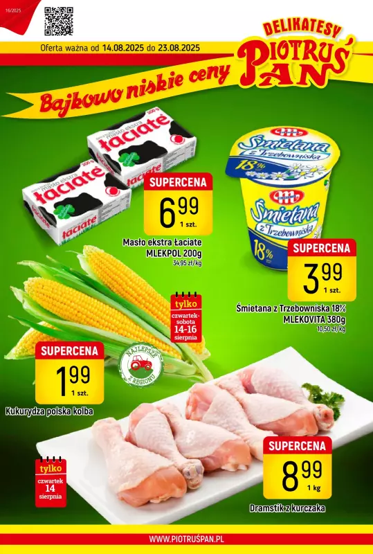 Delikatesy Piotruś Pan - gazetka promocyjna Gazetka od czwartku 14.08 do soboty 23.08