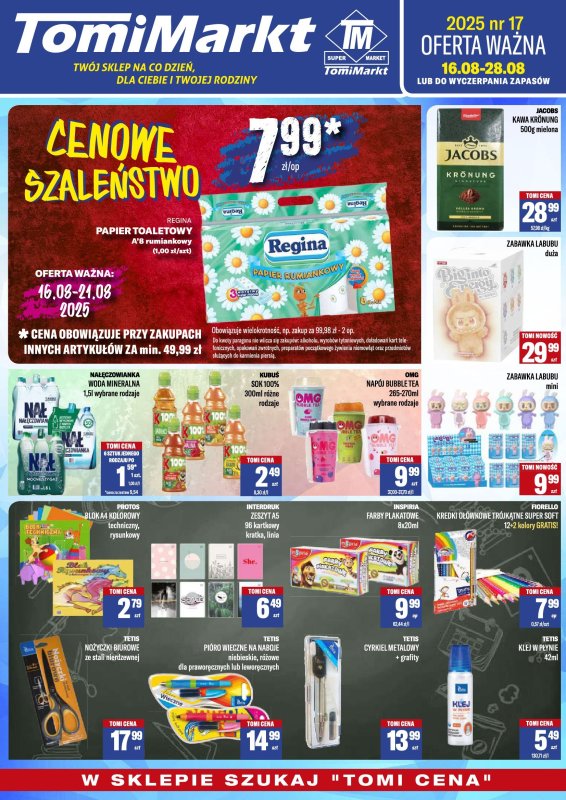 Tomi Markt - gazetka promocyjna Gazetka od soboty 16.08 do czwartku 28.08