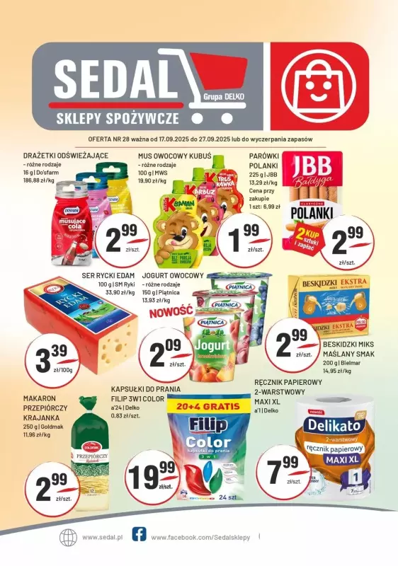 Sedal - gazetka promocyjna Gazetka od środy 17.09 do soboty 27.09