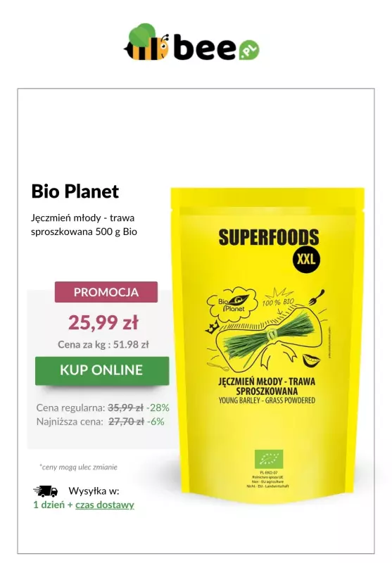 Bee.pl - gazetka promocyjna Zdrowe produkty w HITOWYCH cenach! od środy 23.04 do środy 30.04 - strona 7