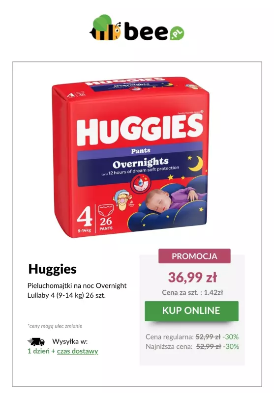 Bee.pl - gazetka promocyjna Huggies w SUPERCENACH! od środy 07.05  - strona 2