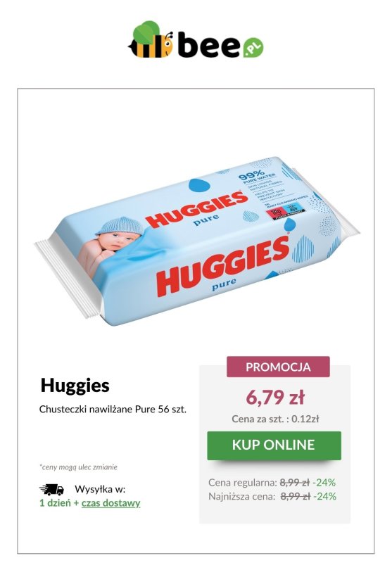 Bee.pl - gazetka promocyjna Huggies w SUPERCENACH! od środy 07.05  - strona 7