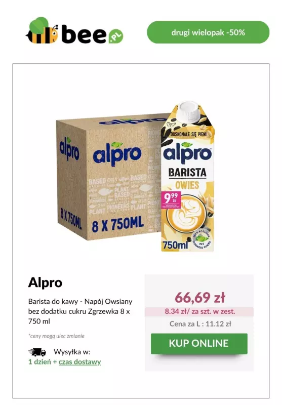 Bee.pl - gazetka promocyjna Drugi wielopak Alpro -50%   - strona 3