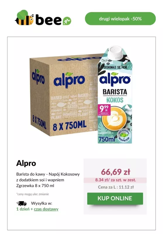 Bee.pl - gazetka promocyjna Drugi wielopak Alpro -50%   - strona 2