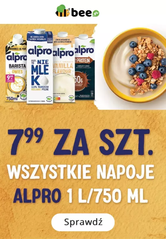 Bee.pl - gazetka promocyjna Alpro w promocyjnej cenie! od poniedziałku 09.06 do poniedziałku 16.06