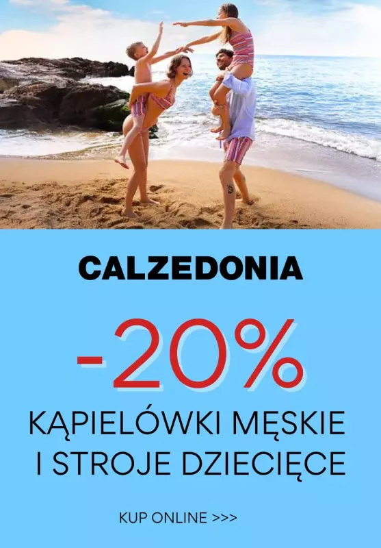 Calzedonia - gazetka promocyjna -20% na kąpielówki męskie i stroje dziecięce  