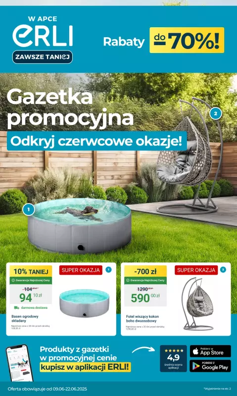 Erli - gazetka promocyjna Gazetka od soboty 14.06 do niedzieli 22.06
