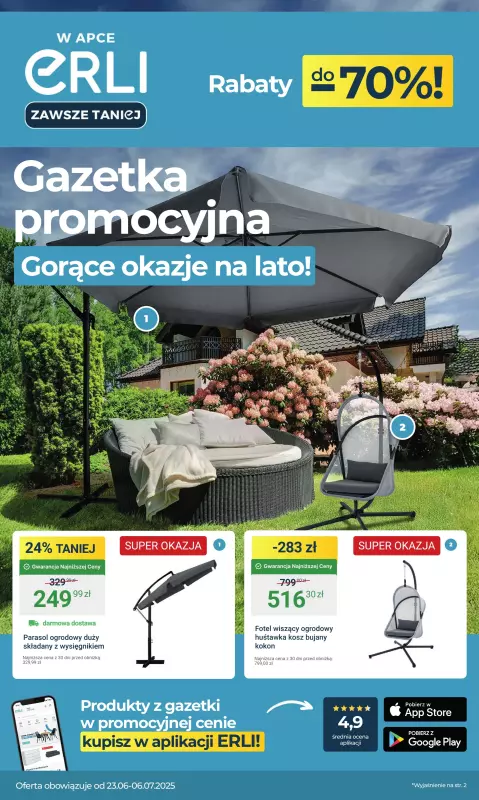 Erli - gazetka promocyjna Gazetka od środy 25.06 do niedzieli 06.07