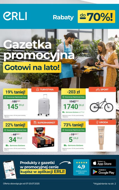 Erli - gazetka promocyjna Gazetka od piątku 11.07 do niedzieli 20.07