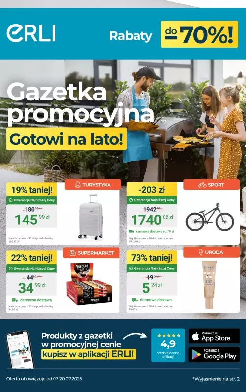 Erli - gazetka promocyjna Gazetka od piątku 11.07 do niedzieli 20.07