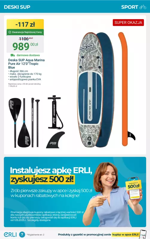 Erli - gazetka promocyjna ERLI – Sportowe hity na lato! od środy 23.07 do niedzieli 03.08 - strona 7