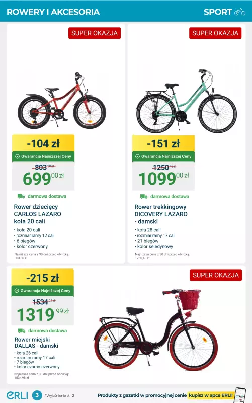 Erli - gazetka promocyjna ERLI – Sportowe hity na lato! od środy 23.07 do niedzieli 03.08 - strona 3