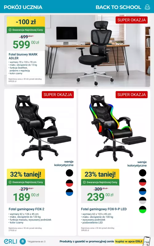 Erli - gazetka promocyjna Back to school – wyprawka i pokój ucznia! od poniedziałku 18.08 do niedzieli 31.08 - strona 8