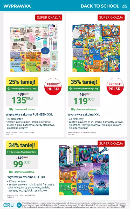 Erli - gazetka promocyjna Back to school – wyprawka i pokój ucznia! od poniedziałku 18.08 do niedzieli 31.08 - strona 5