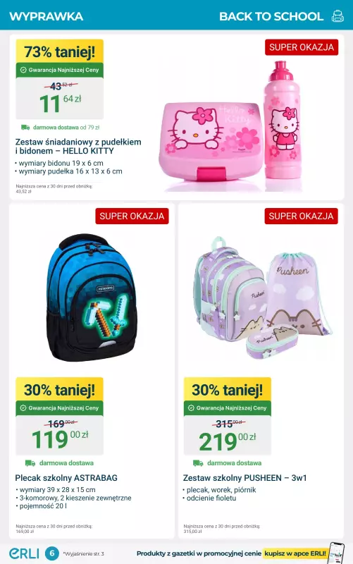 Erli - gazetka promocyjna Back to school – wyprawka i pokój ucznia! od poniedziałku 18.08 do niedzieli 31.08 - strona 6