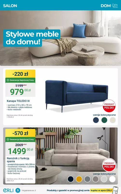 Erli - gazetka promocyjna Bestsellery do Twojego domu! od piątku 22.08 do niedzieli 31.08 - strona 5