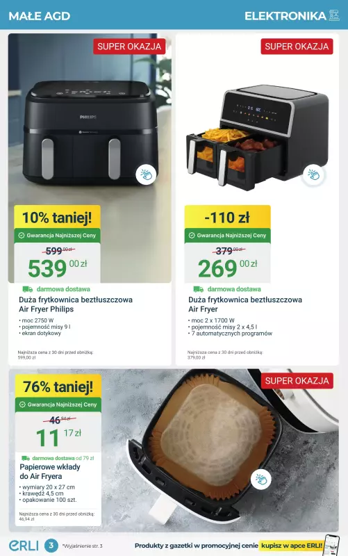 Erli - gazetka promocyjna Małe AGD i codzienne zakupy do domu taniej! od piątku 19.09 do niedzieli 28.09 - strona 3