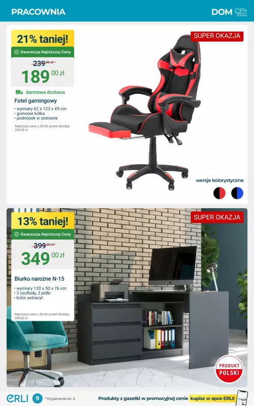 Erli - gazetka promocyjna TOP OKAZJE – meble i aranżacja wnętrz! od czwartku 02.10 do niedzieli 12.10 - strona 9