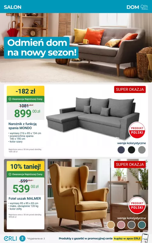 Erli - gazetka promocyjna TOP OKAZJE – meble i aranżacja wnętrz!   - strona 2