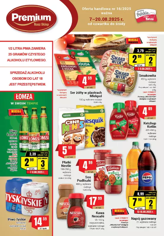 Premium - gazetka promocyjna Gazetka Premium od czwartku 07.08 do środy 20.08