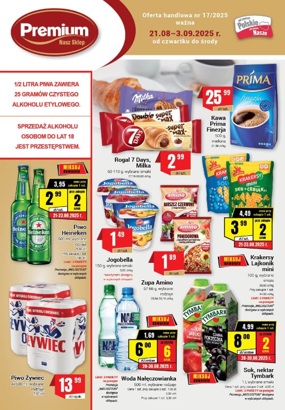 Premium - gazetka promocyjna Gazetka Premium od czwartku 21.08 do środy 03.09