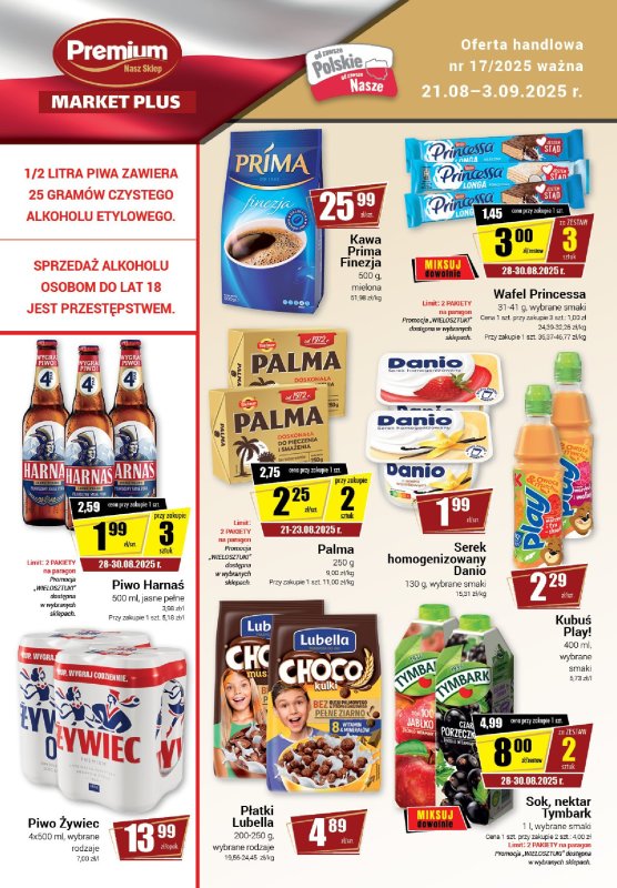 Premium - gazetka promocyjna Gazetka Premium Market Plus od czwartku 21.08 do środy 03.09