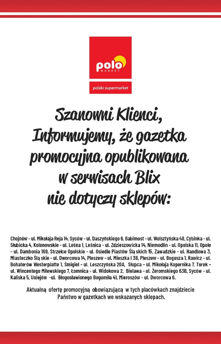 Gazetka POLOmarket - Informacja