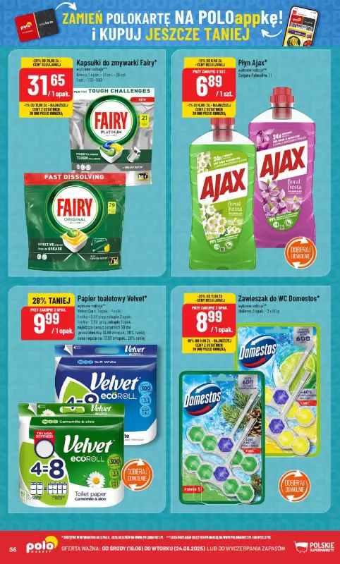 POLOmarket - gazetka promocyjna Gazetka od środy 18.06 do wtorku 24.06 - strona 56