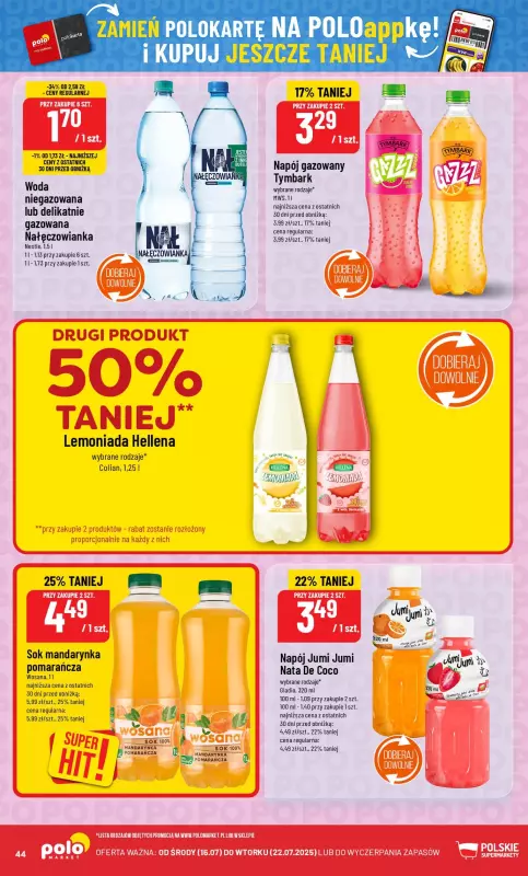 POLOmarket - gazetka promocyjna Gazetka od środy 16.07 do wtorku 22.07 - strona 44